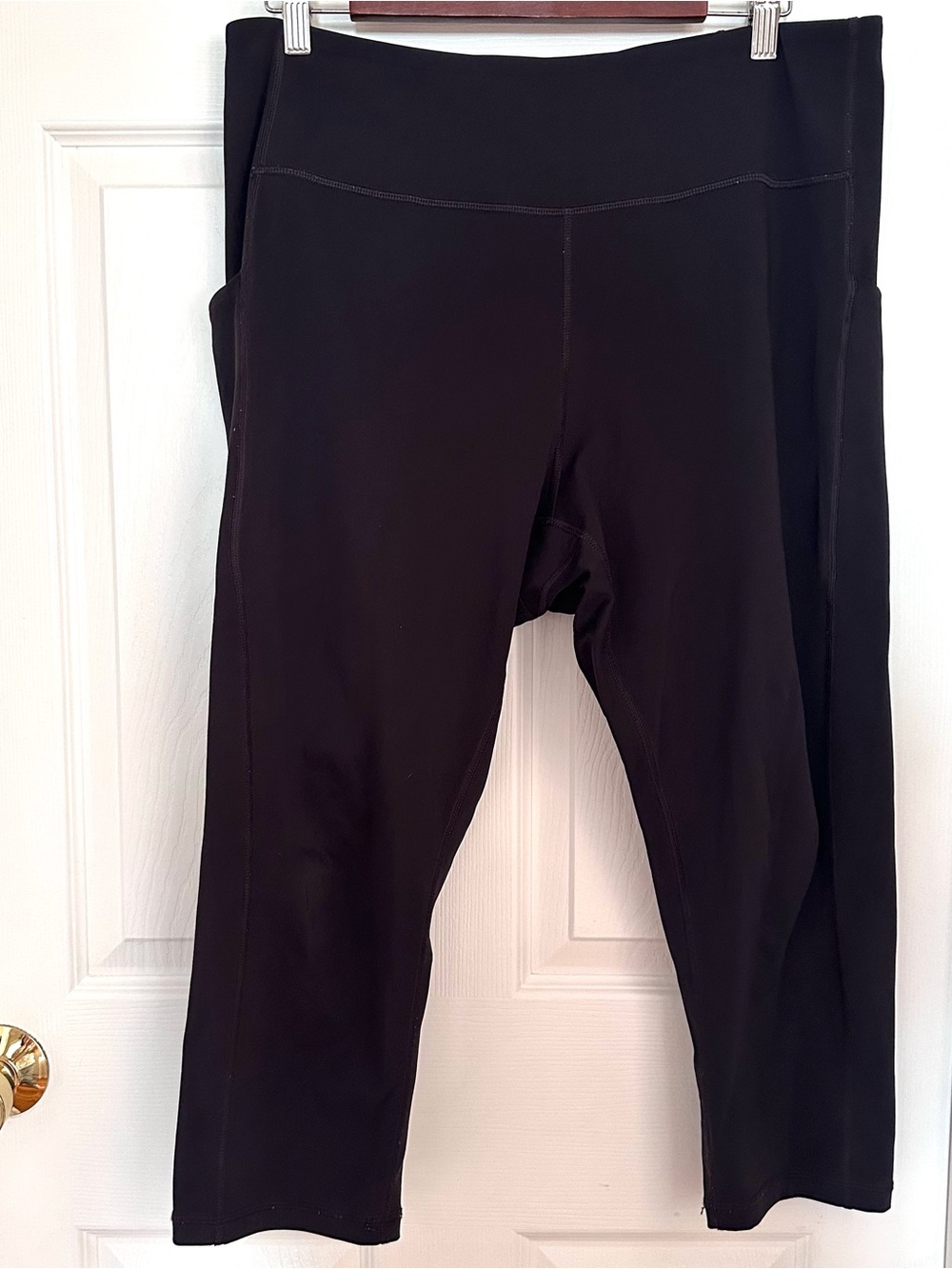 Tek Gear Women's XXL Black Cropped Leggings UltraStretch High Waist Side Pockets